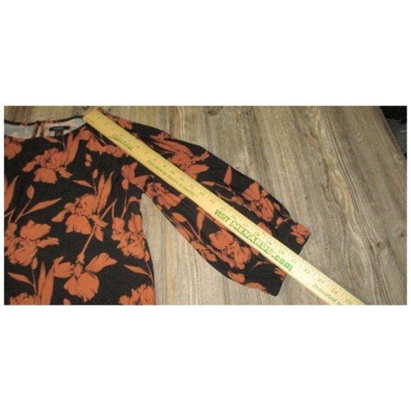 Halogen Womens Size M Black Brown Floral Knit Top Career Whimsigoth Boho Fall - Picture 10 of 14
